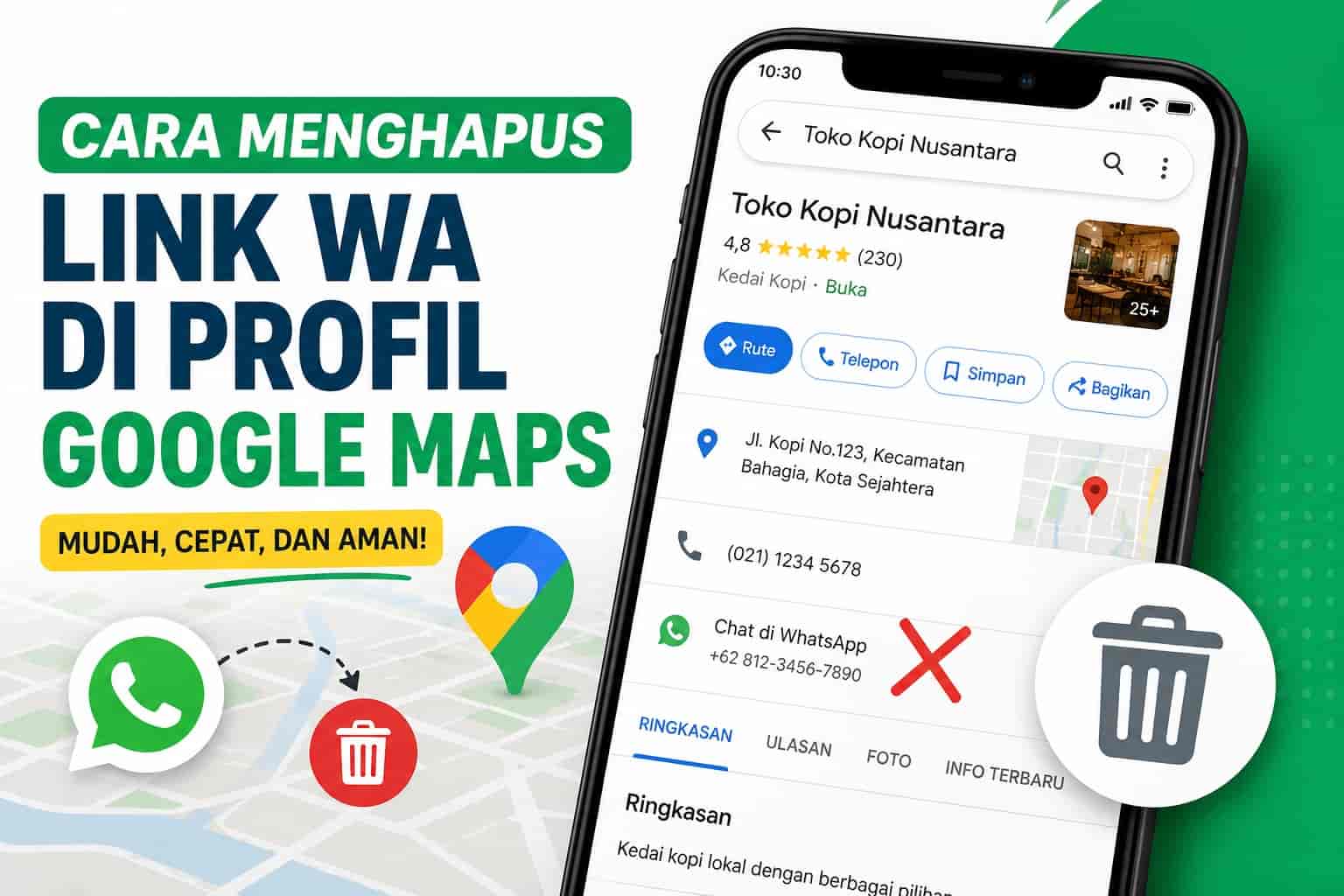 Cara Menghapus Link WA di Profil Google Maps