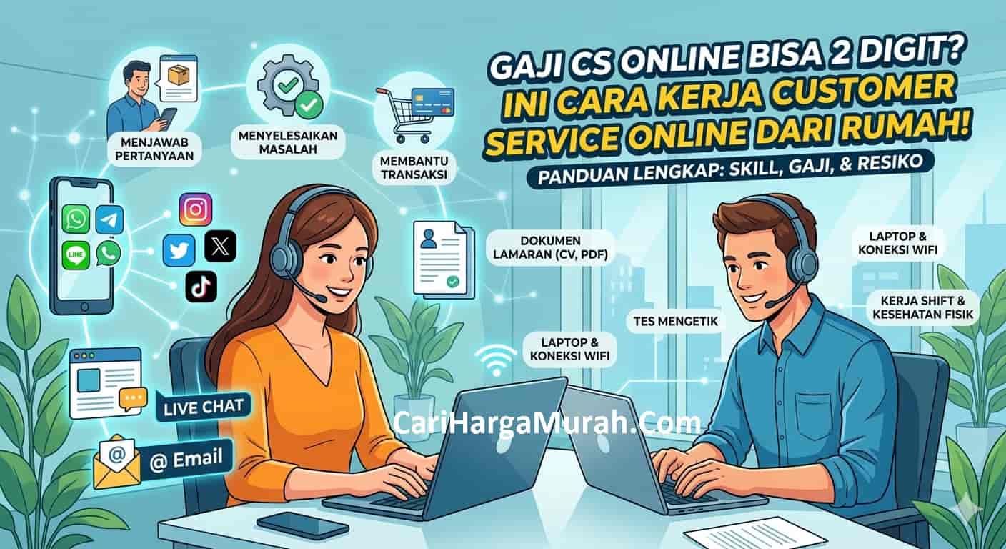 Customer service online kerja dari rumah gaji 2 digit