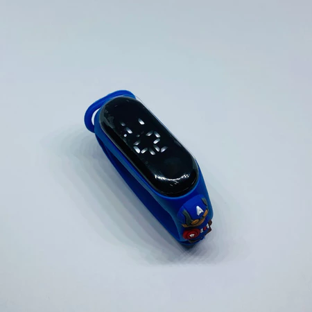 Jam Tangan Digital LED motif Biru Captain