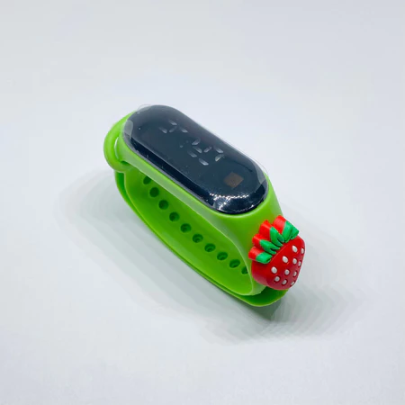 Jam Tangan Digital LED motif Hijau Strawberry