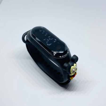 Jam Tangan Digital LED motif Hitam Mickey Mouse