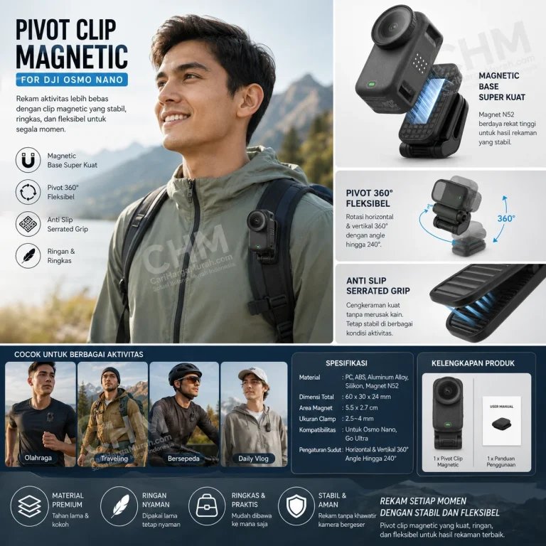 Klip Kamera DJI Osmo Nano Magnetik untuk Video POV