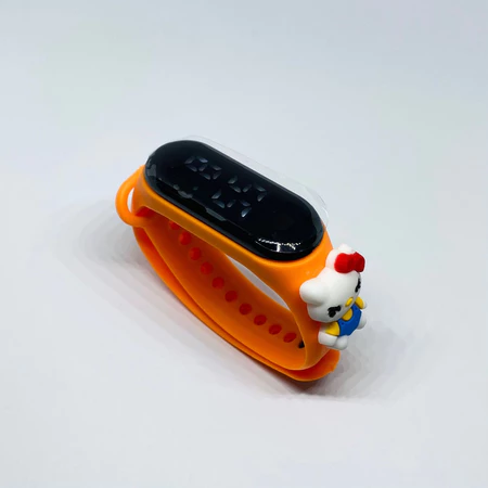 Jam Tangan Digital LED motif Orange Hallo Kity