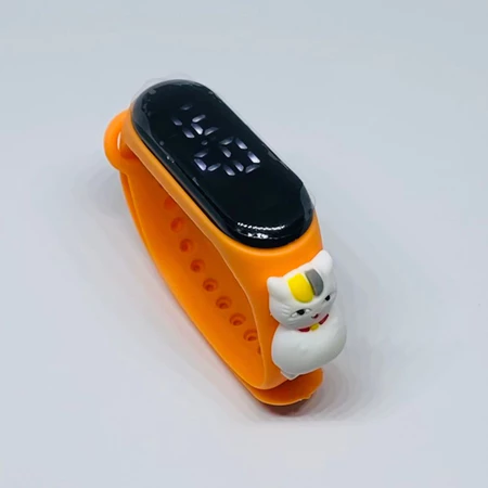 Jam Tangan Digital LED motif Oren Cat