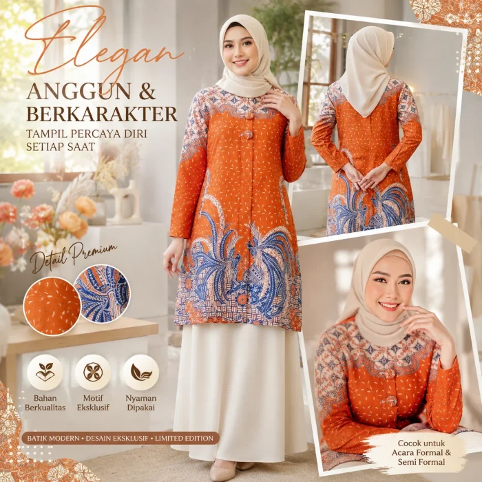 Tunik Batik Wanita Premium Katun Solo Elegan, Eksklusif dan Berkelas