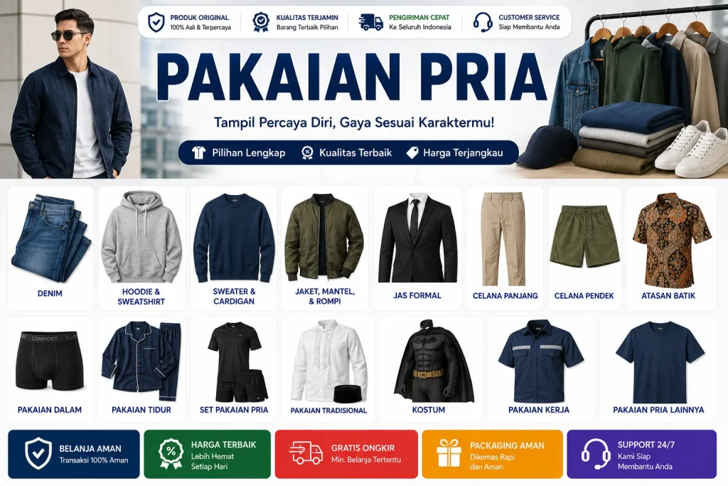 Kategori Pakaian Pria di CariHargaMurah.com CHM